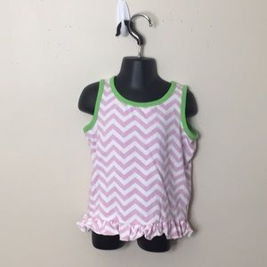 Beetle And Thread Pink/White Girls Tank Top Kids 5